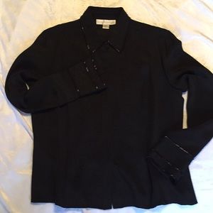 Black 100% silk shirt size 8P